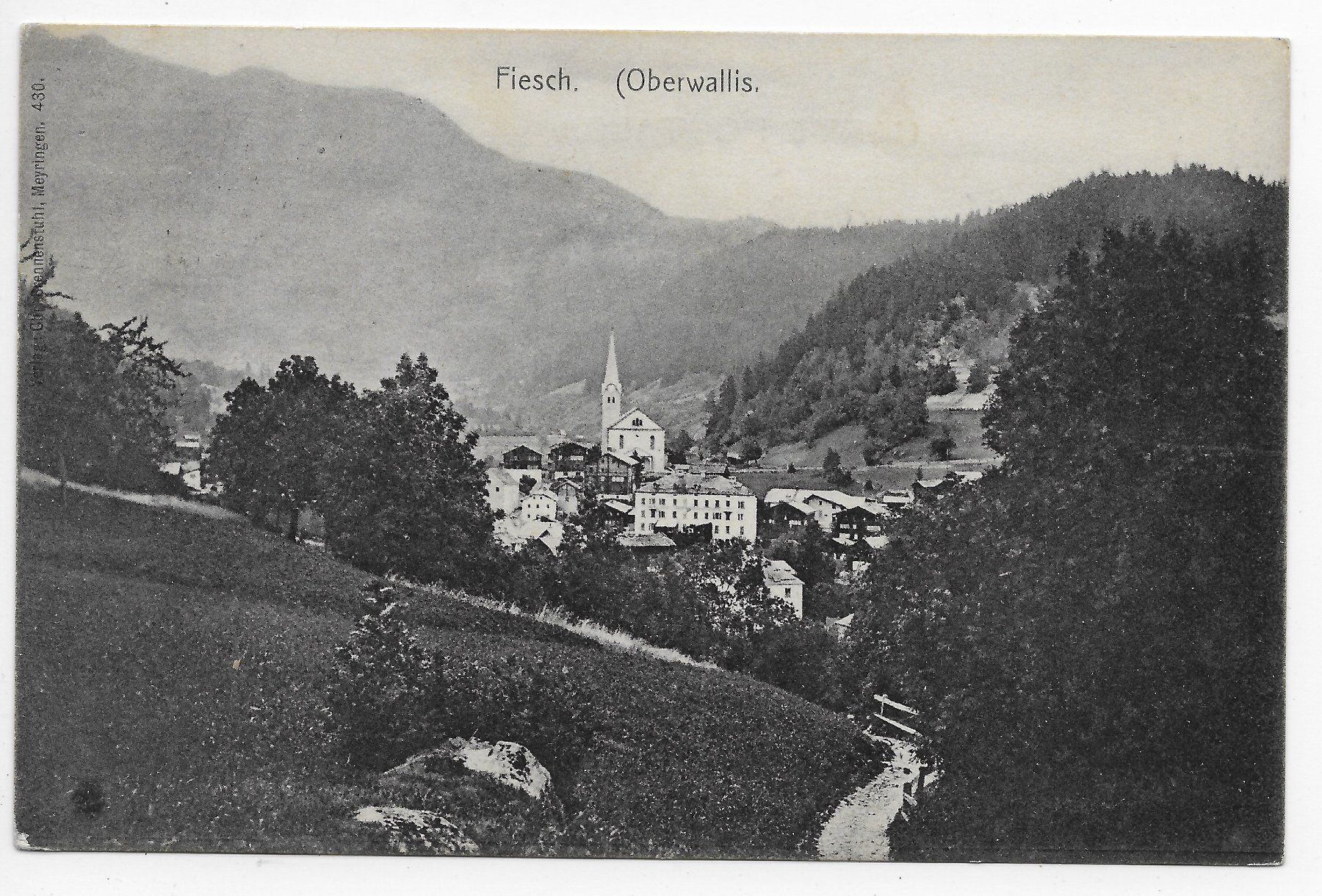 Cartoline postali: Ansicht von Fiesch – Usato da Hefenhofen venduto da Richsalz