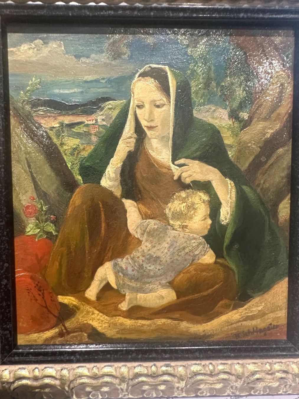 Gemälde: Oelbild Karl Schlageter, " Mutter mit Kind" gerahmt – Gebraucht aus Amriswil von Bully2013 1