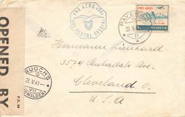 Payerne (VD) Buochs (NW) Pro Aero 1941 Brief nach USA