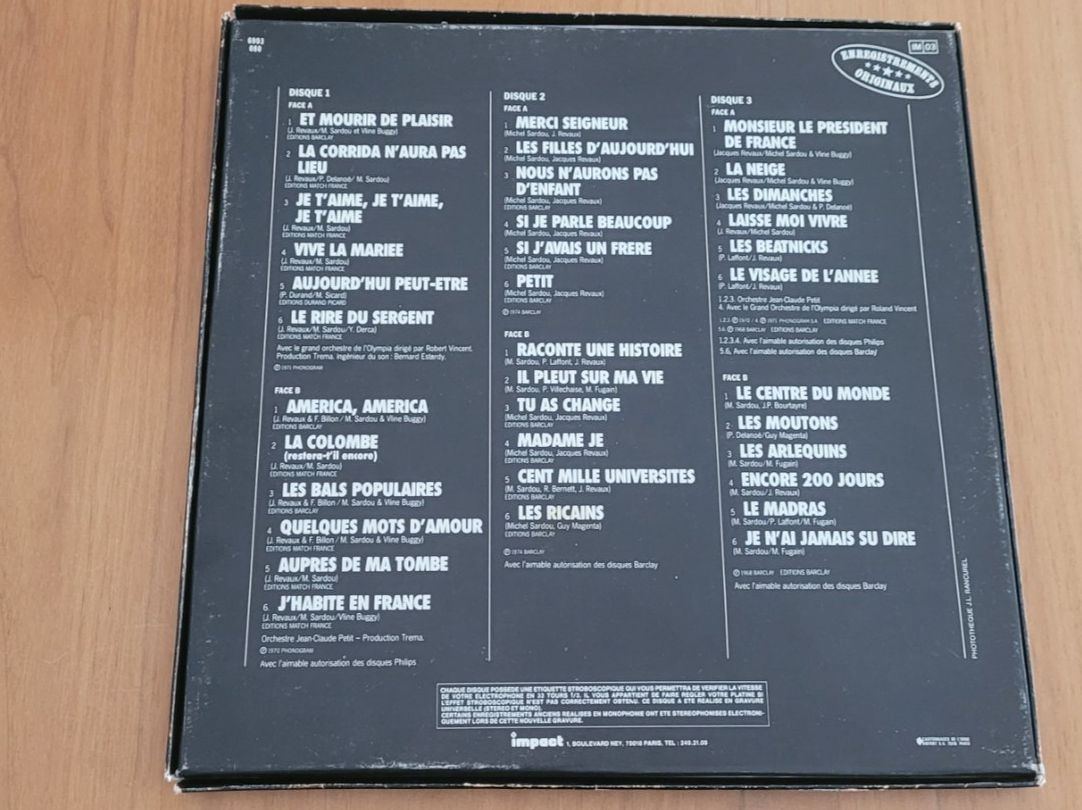 Dischi in vinile: Coffret 3 LP  Michel Sardou – Usato da Martigny venduto da MZ-67 1
