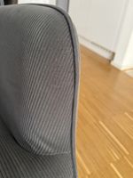 Sessel Hygge Breitcord anthrazit/schwarz mit Hocker