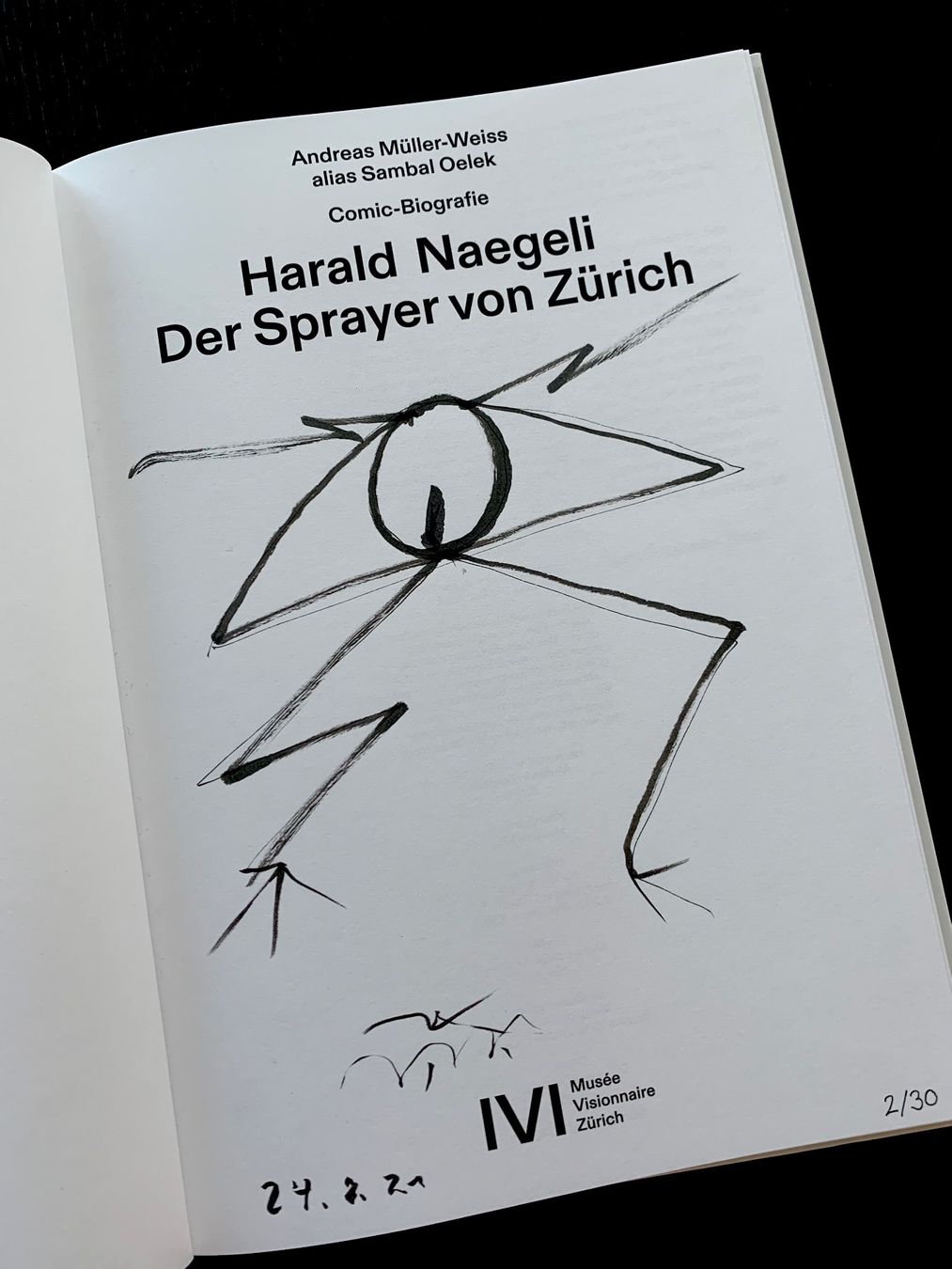 Dipinti: Original Harald Naegeli Kunstwerk – Usato da Zürich venduto da WKND93 2