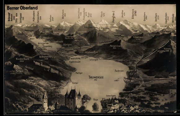 Ansichtskarten: Thun, Berner Oberland mit Thunersee und  – Gebraucht aus Berlin von bartko-reher