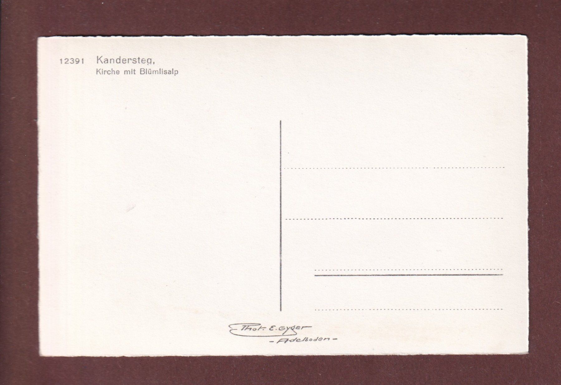 Cartoline postali: KANDERSTEG - Kirche - Blümlisalp – Usato da Pully venduto da nicecards-shop 1