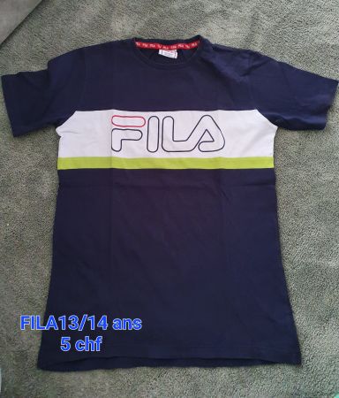 T-shirt Fila garçon, taille 13/14 ans, bleu marine
