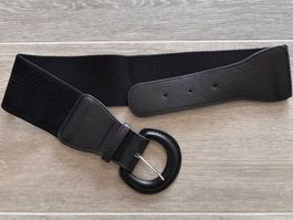Schwarzer elastischer Damengürtel - Ceinture femme noire