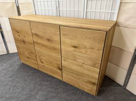 Sideboard ST GALLEN Wildeiche massiv Bianco 139 x 80 cm