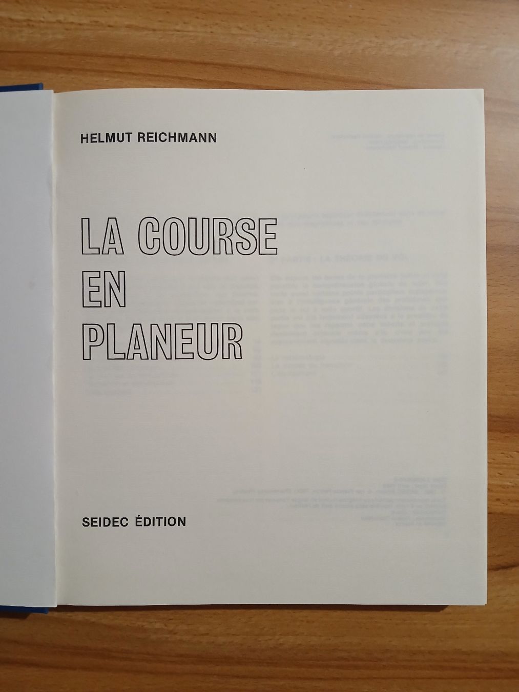 Libri: La course en planeur - Helmut Reichmann – Usato da Le Sentier venduto da arc_2thy 3