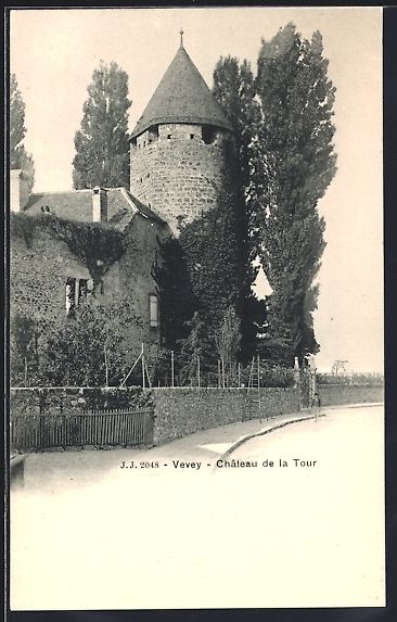 Cartoline postali: AK Vevey, Château de la Tour – Usato da Berlin venduto da bartko-reher