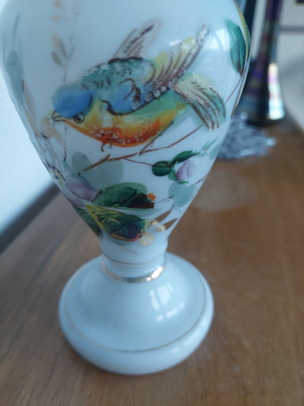 Vasi & Recipienti: Antike Opaline Glasvase bemalt, Jugendstil – Usato da Hergiswil NW venduto da maiette-23.N 2