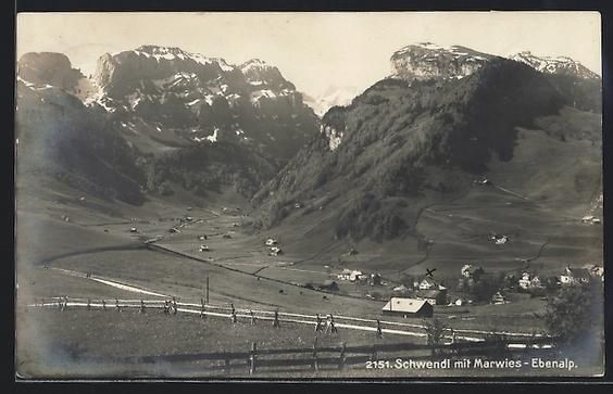 Ansichtskarten: Schwende /Ebenalp, Teilansicht eines Ort – Gebraucht aus Berlin von bartko-reher