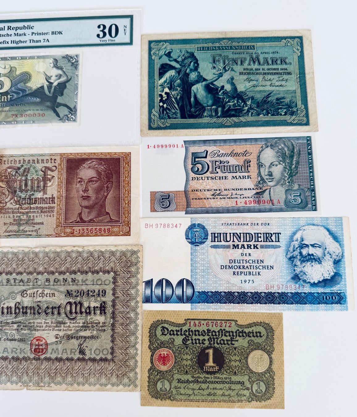 Banknoten: **Deutsche Mark Banknoten Lot** – Gebraucht aus Langrickenbach von MeUs74 5