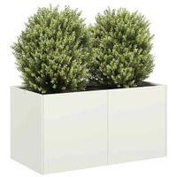 vidaXL Pflanzkübel Weiß 80x40x40 cm Kaltgewalzter Stahl