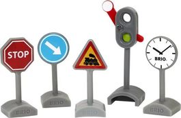 BRIO 33864 Eisenbahn Verkehrsschilder Set