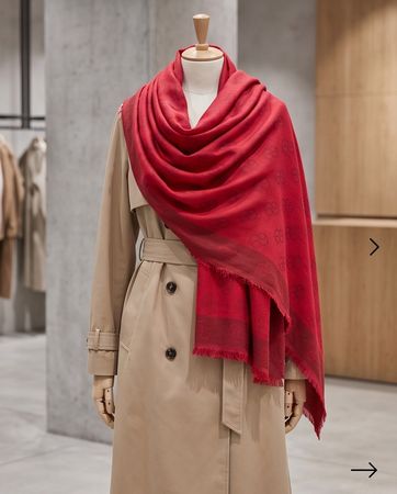 S.Oliver Grande écharpe rouge à motif — neuve