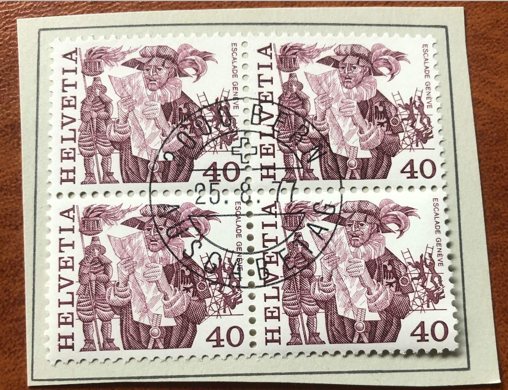 Tutti i francobolli: 4 er Block Nr.598 mit Papier Stempel Bern – Usato da Aarau venduto da Billa007