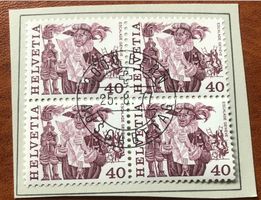 4 er Block Nr.598 mit Papier Stempel Bern