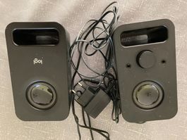 2 herzigi PC Böxli Logi schwarz mit Kabel