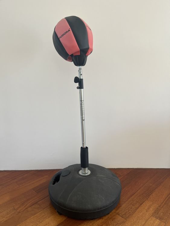 Boxsack Mit Ständer – Höhenverstellbar (120–160 Cm), Standfuß Mit Saugnäpfen, 90° Rückprall, Für Zuhause & Gym (Schwarz)