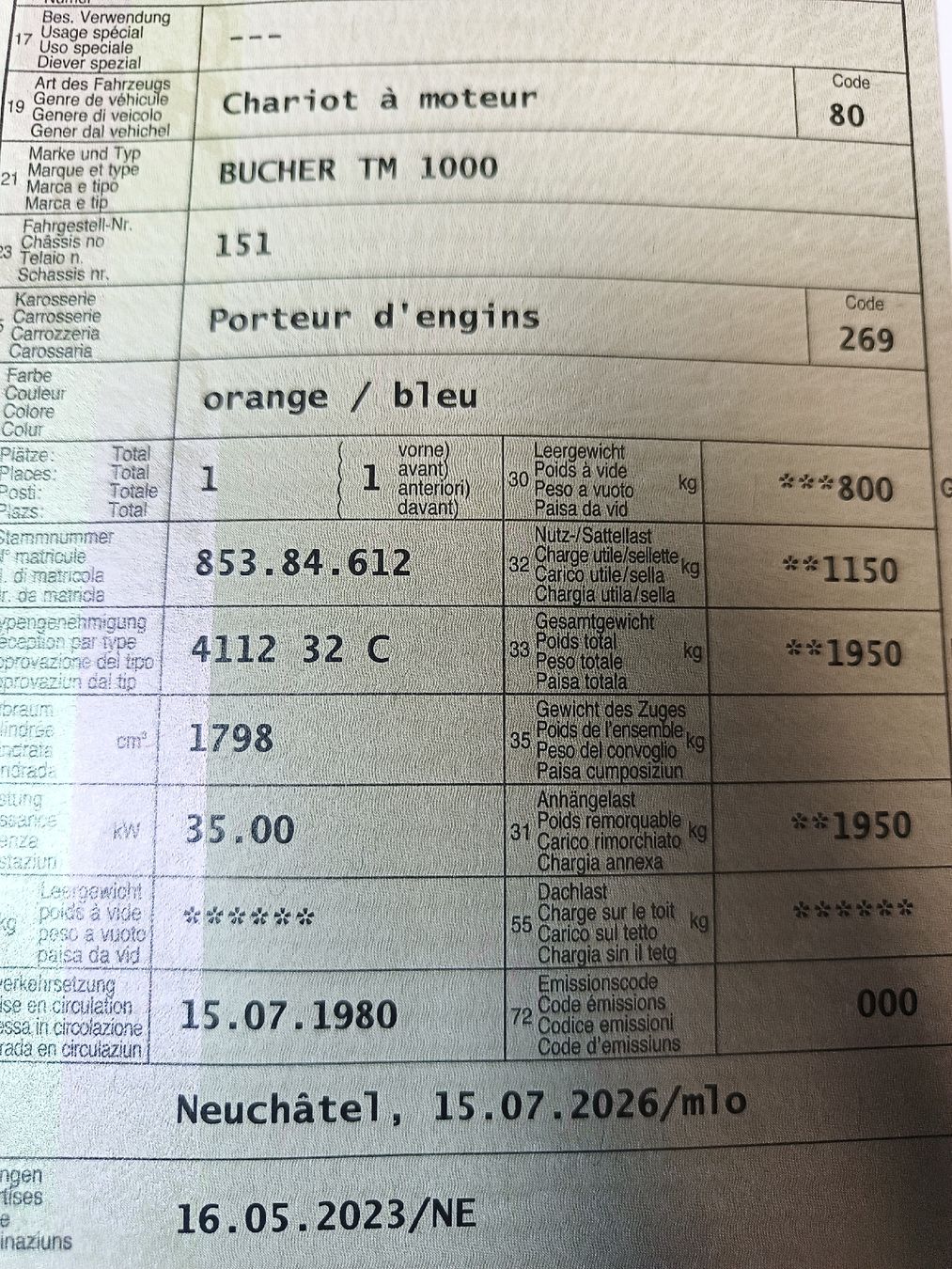 Trattori: tracteur bucher TM 1000 – Usato da La Chaux-du-Milieu venduto da nrvo 1