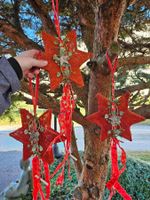 3 x Sterne /Sternenhänger rot ,Weihnachten