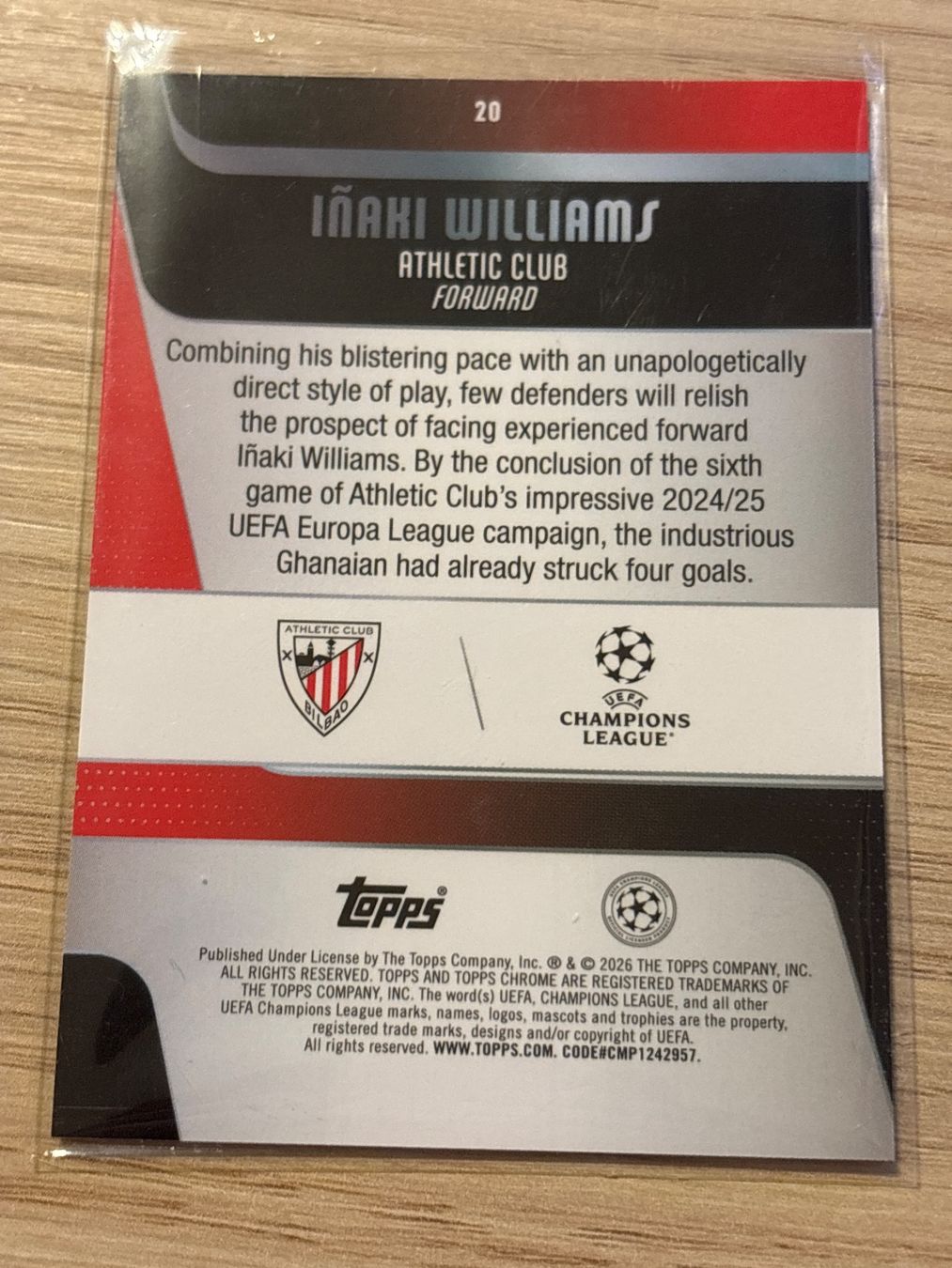 Topps Carte collezionabili: Topps Chrome UCC 25/26 Inaki Williams Prism Refractor – Nuovo (secondo la descrizione) da Zürich venduto da BVBWINNER 1