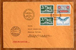 1939, Flugpost Brief, Europaflug West nach Zürich