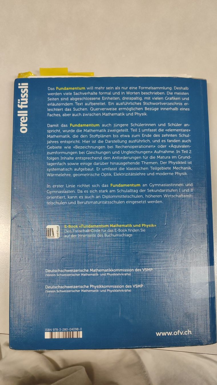 Libri: Formelsammlung Grundbegriffe Fundamentum Mathematik – Usato da Brüttisellen venduto da nic_xm7s 2
