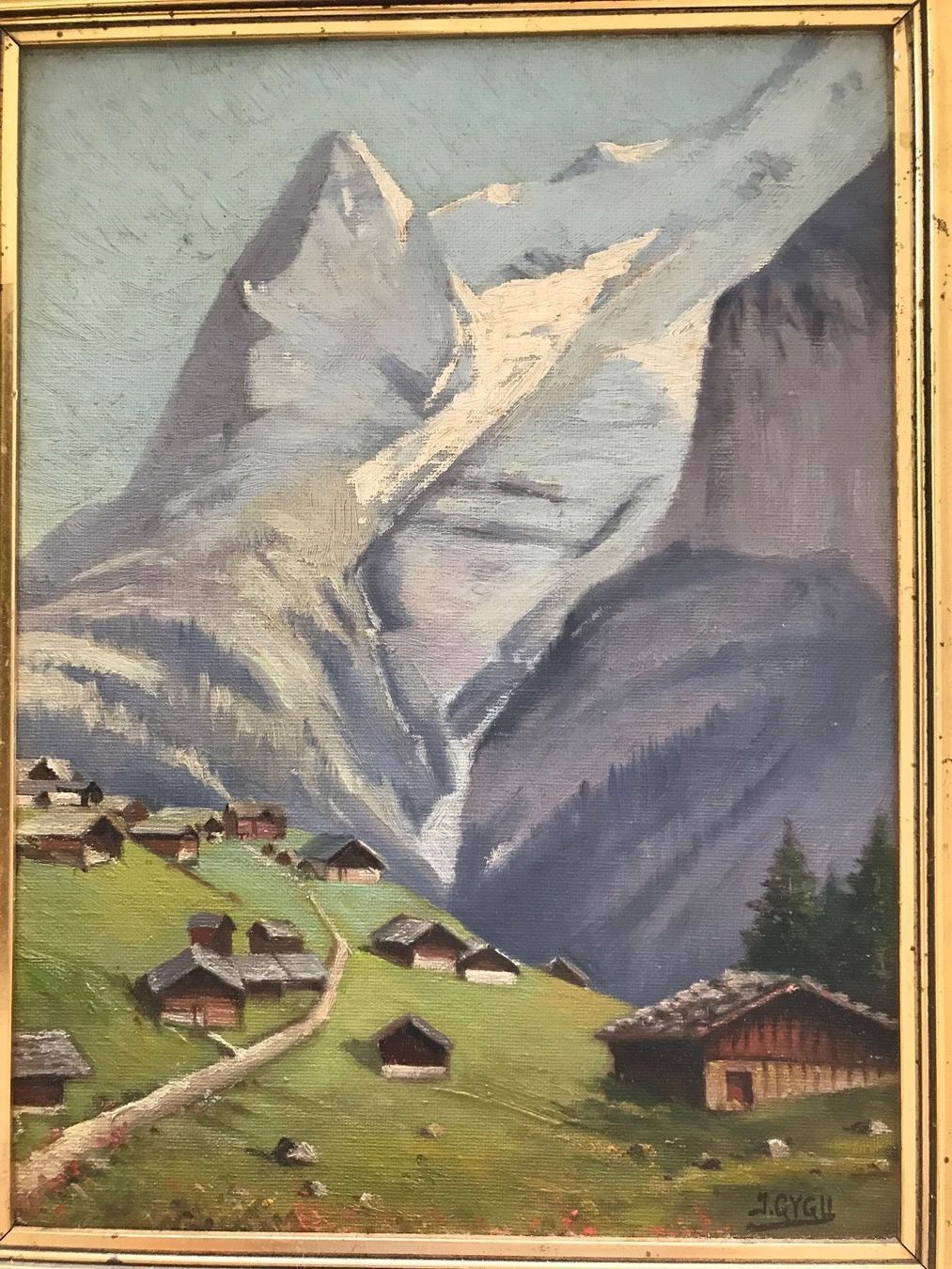 Dipinti: Jakob Gygli, Eiger. Öl auf Leinwand. – Usato da Utzigen venduto da elf01 4