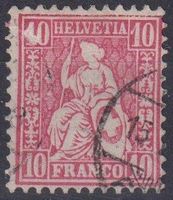 Sitzende Helvetia 10., verschobener Druck+++
