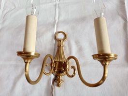 Messing Wandlampe Vintage 2-flammig Funktioniert 560 Gramm