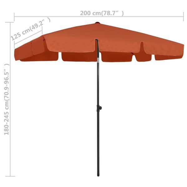 Ombrelloni: Strandschirm Terrakottarot 200x125 cm – Nuovo e nell'imballaggio originale da Bühler venduto da DealHaus_Ostschweiz 6