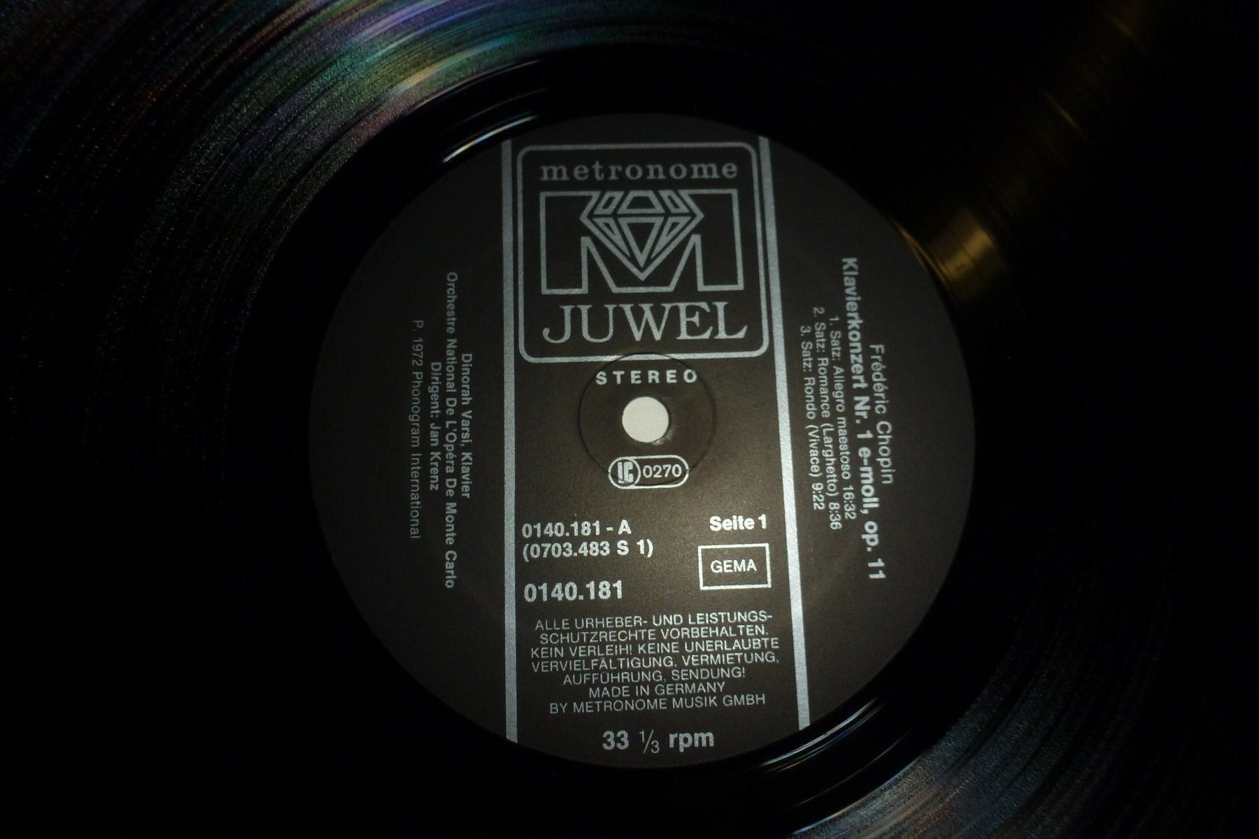 Dischi in vinile: Lp Frederic Chopin klavierkonzert nr 1e – Usato da Emmen venduto da newdeal1970 2