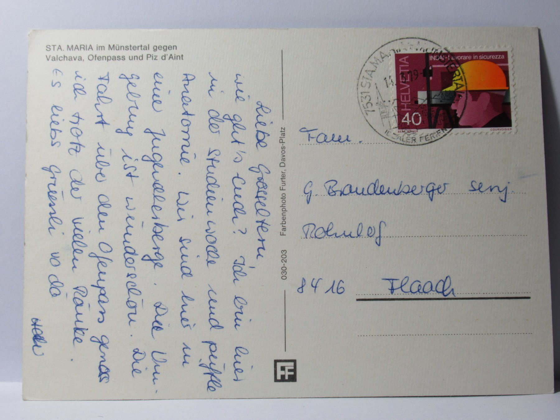 Cartoline postali: Sta. Maria im Münstertal – Usato da Grenchen venduto da frechri 1