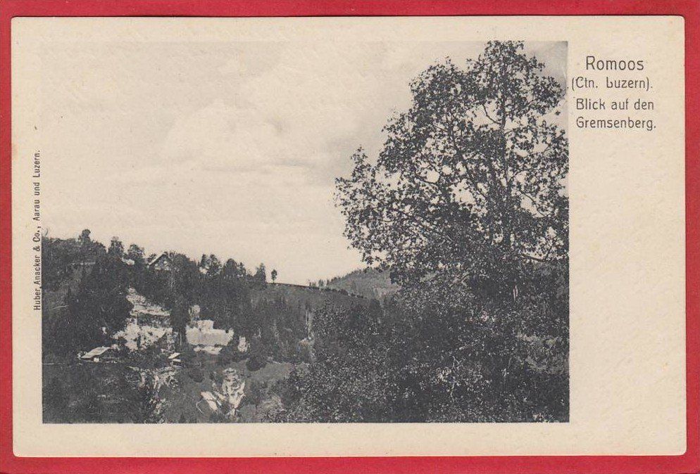 Cartoline postali: ROMOOS BLICK AUF DEN GREMSENBERG – Usato da Grüningen venduto da Kartenlaube