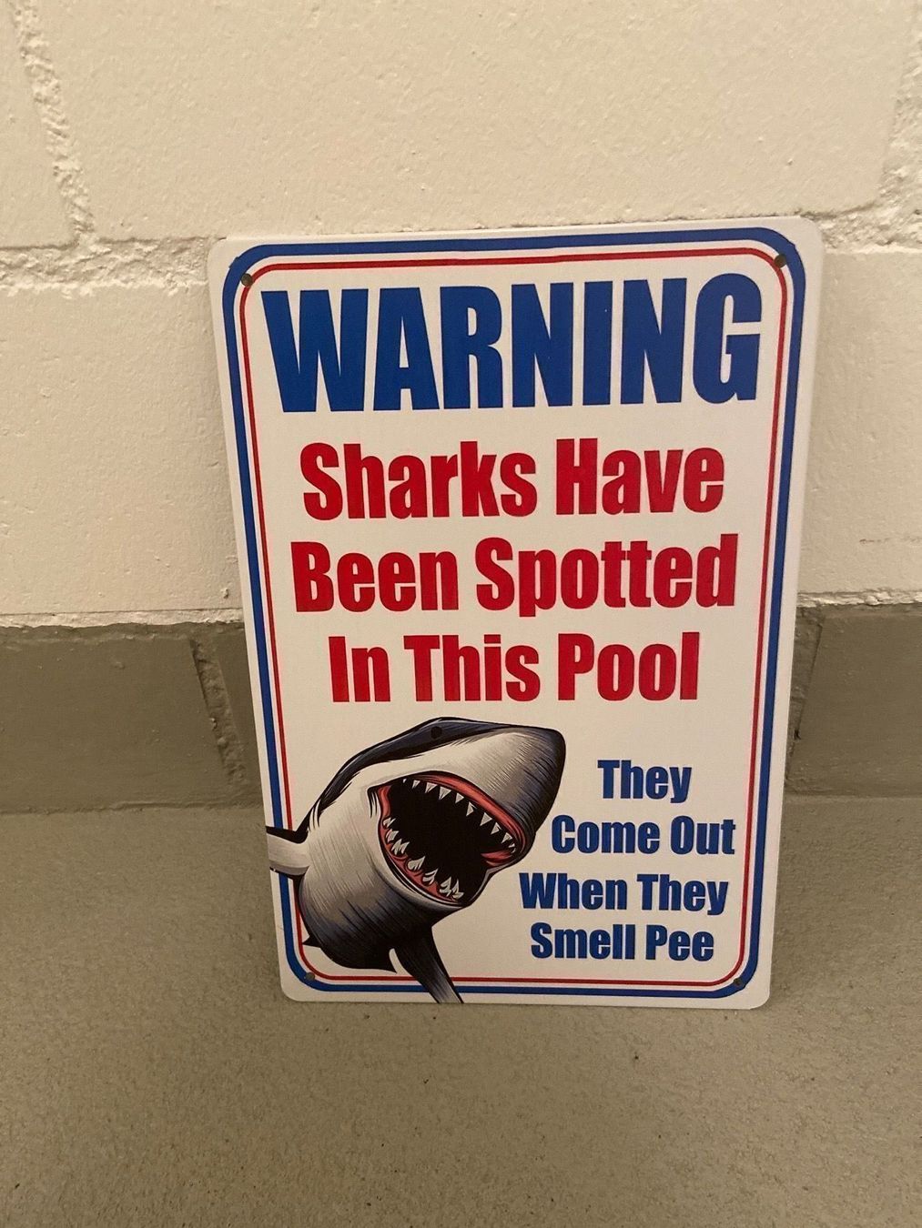 Schilder: WARNING Sharks Have VNTAGE TAFEL NEU – Neu und originalverpackt aus Seon von Aaargauer01 2