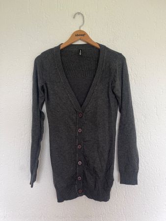Dunkelgraue Strickjacke, Cardigan, Grösse XS, Herbst