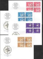 FDC OMM (D IX) 10-13 Serie Viererblöcke ET Genève 30.8.1973