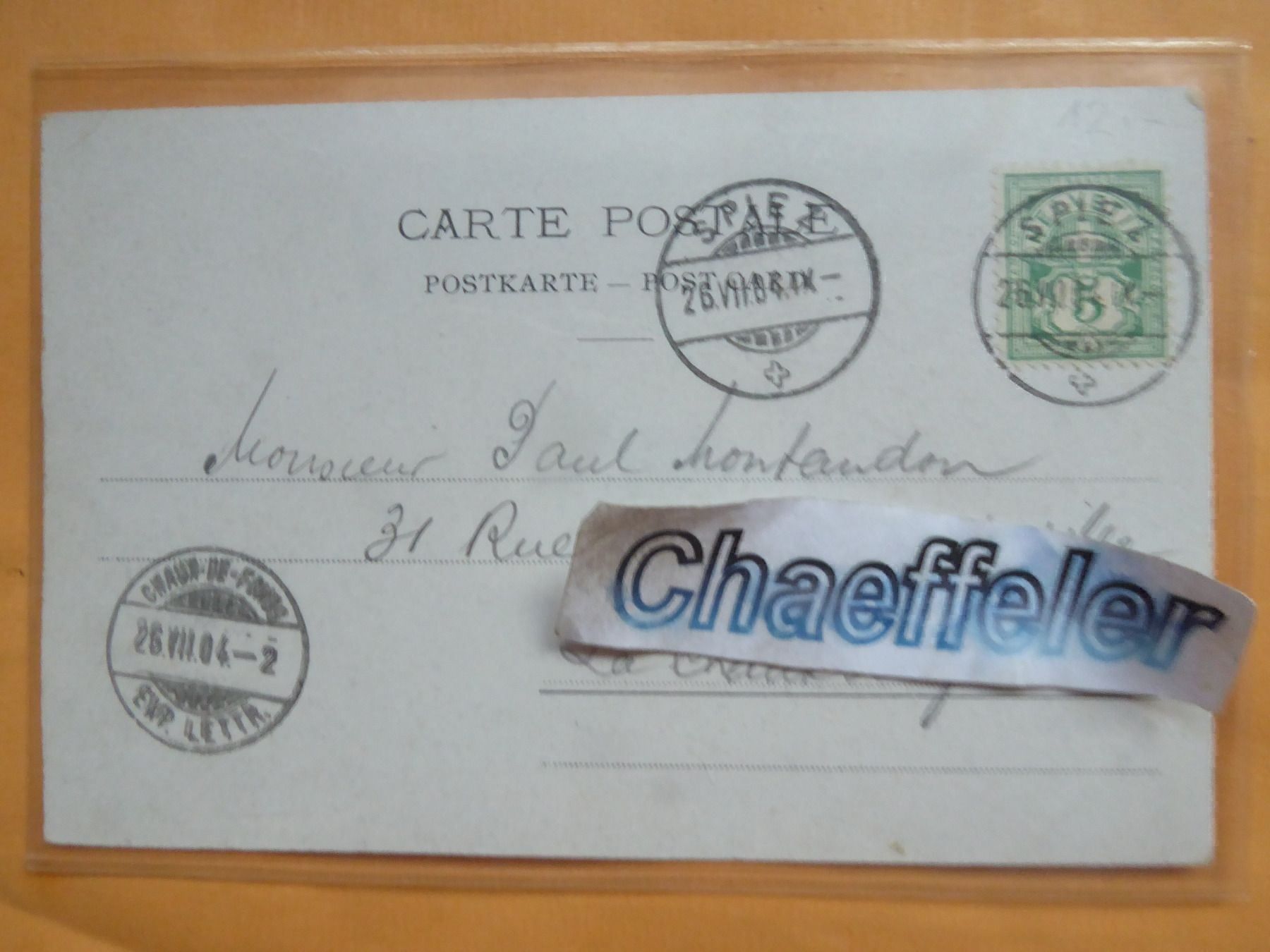 Ansichtskarten: 1904 Spiez am Thunersee – Gebraucht aus Zürich von Chaeffeler 1
