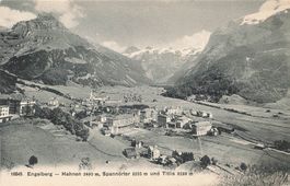 Engelberg (OW) Gesamtansicht des Dorfes mit Hahnen