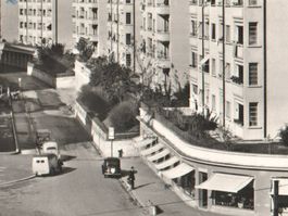 LAUSANNE: Avenue de Sévery, magagins, oldtimer, photo 1952