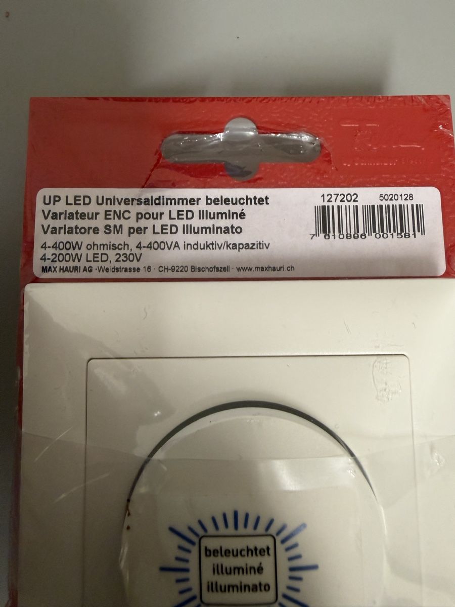 Feller Interruttori: Led drehdimmer feller – Nuovo e nell'imballaggio originale da Zürich venduto da papaplatte 1