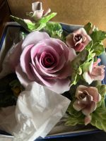 Tischdekoration Porzellanrose mit 4 kleinen