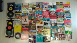 Collection disques vinyles 45 tours vintage - lot 90+ pièces