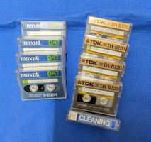 8 DAT Kassetten TDK + maxell und 1 Cleaning Kassette Sony