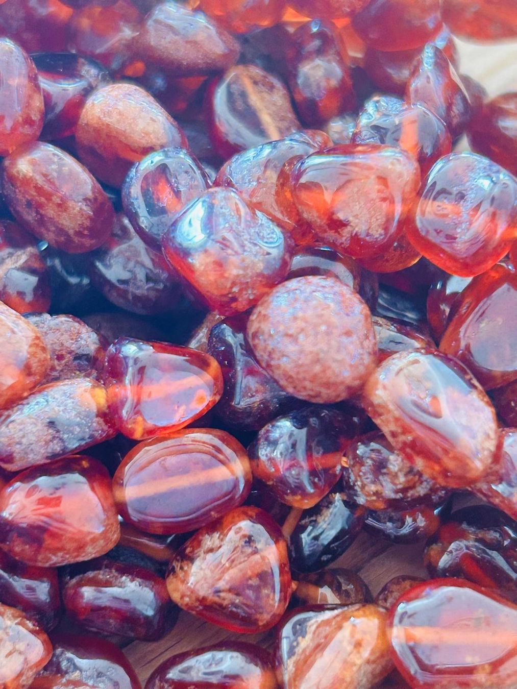 Pietre preziose: Strang echte orange granat Nuggets / stone 8-10 mm – Nuovo e nell'imballaggio originale da Niederrohrdorf venduto da Ytobi 1