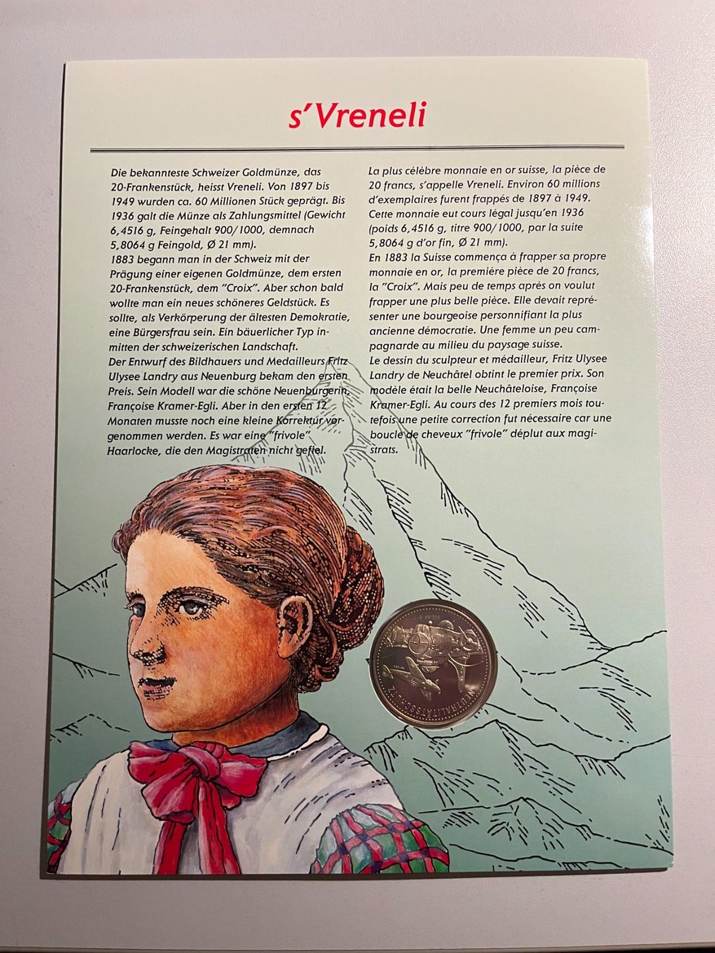 Tutti le monete: Numis A4 Blatt 100 Vreneli mit BM und Münze – Nuovo (secondo la descrizione) da Arch venduto da Seil818 1