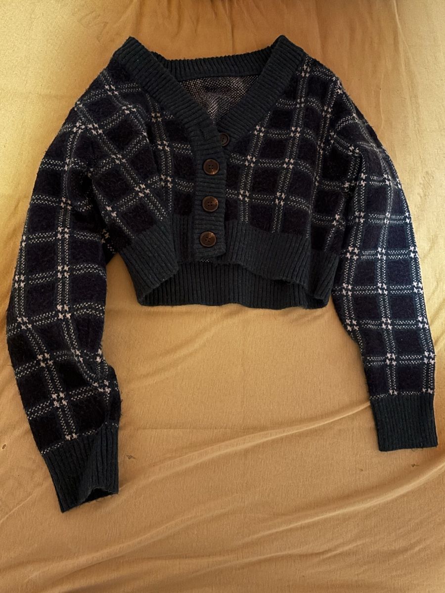 Maglioni & Felpe: Pull court à carreaux - Taille S – Usato da La Chaux-de-Fonds venduto da lea_77ly