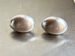 Ohrenstecker voll OVAL (sterling silber)