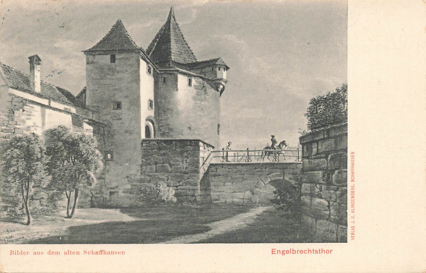 Cartoline postali: Engelbrechtsthor schaffhausen – Usato da Biasca venduto da Blenio71